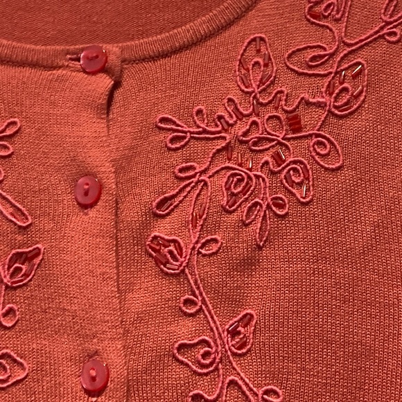 Marks and Spencer pink sequin embroidered cardigan ladies size 20 plus - Picture 3 of 6